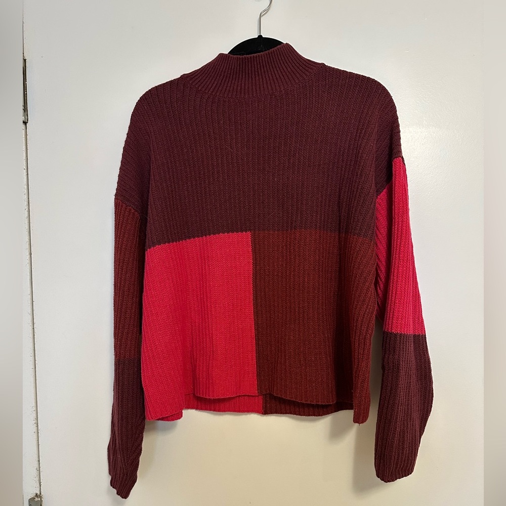 BP. Mock Neck Colorblock Sweater